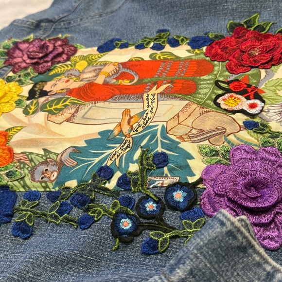 Upcycled Frida Kahlo vintage Jean jacket - Picture 4 of 9